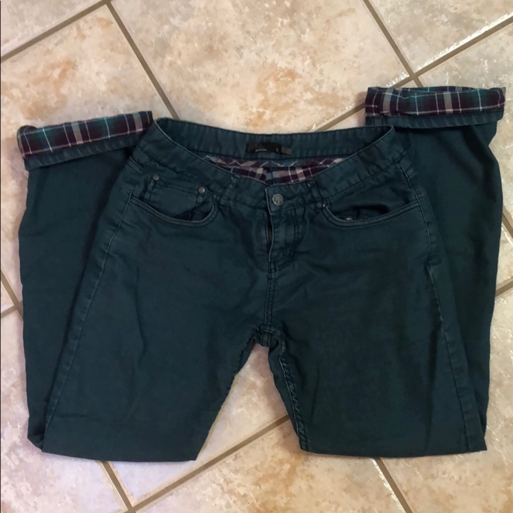 Prana flannel-lined boyfriend jeans